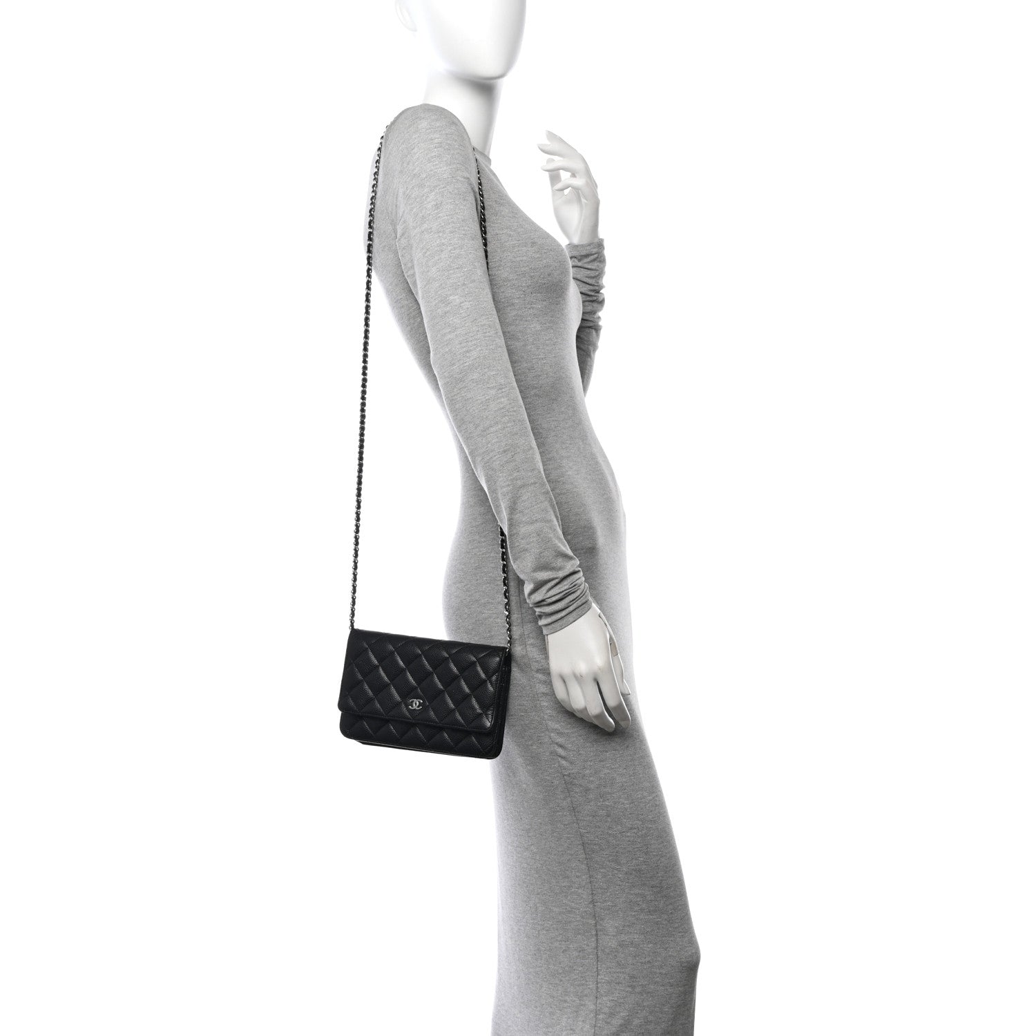 Chanel Caviar Quilted Wallet on Chain WOC Black 2 of 17