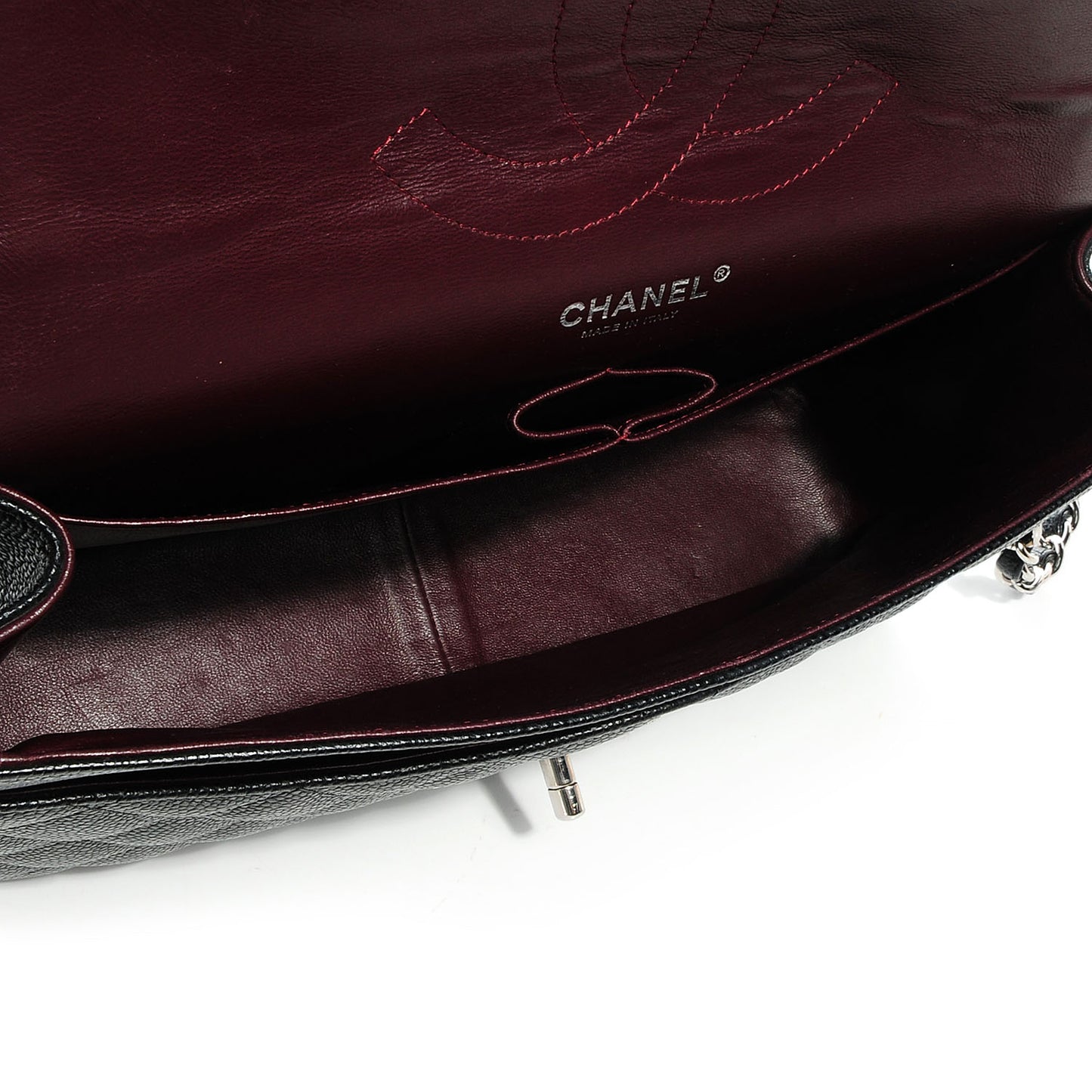Caviar Quilted Jumbo Double Flap Black