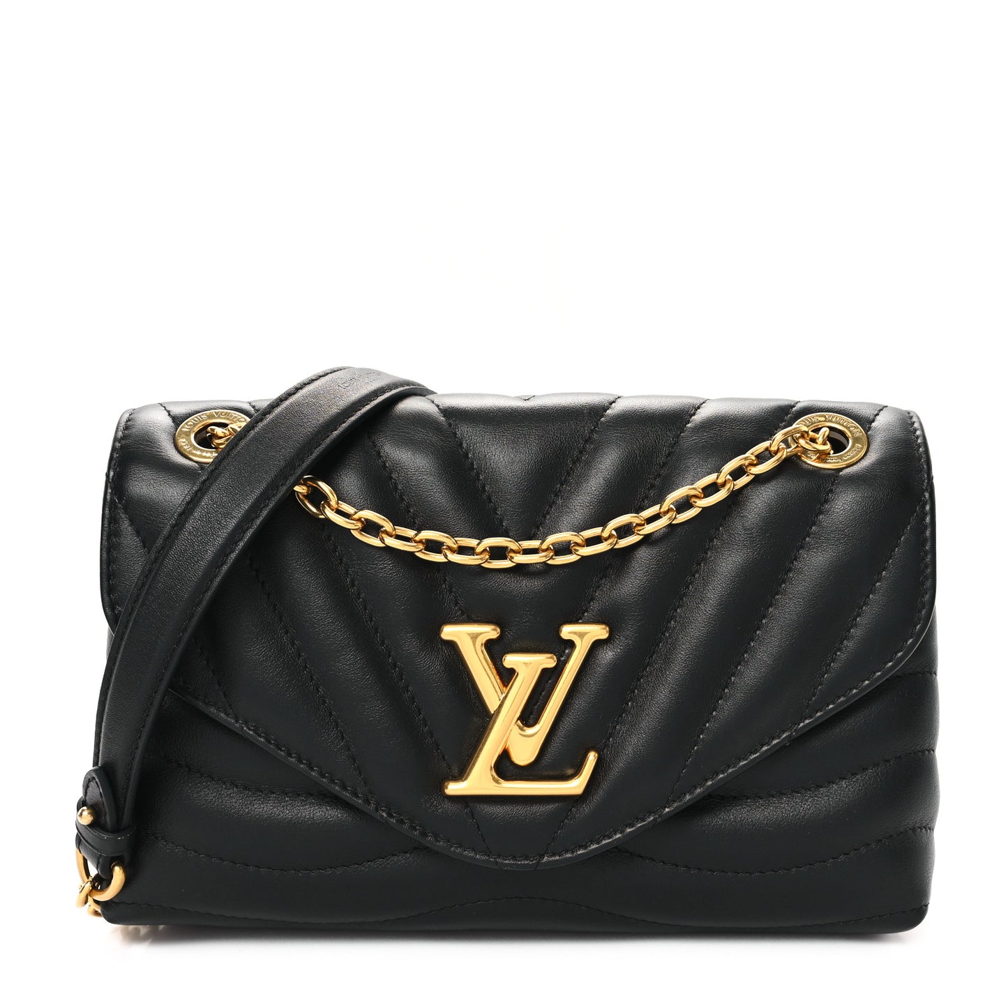 Calfskin LV New Wave Chain Bag Black