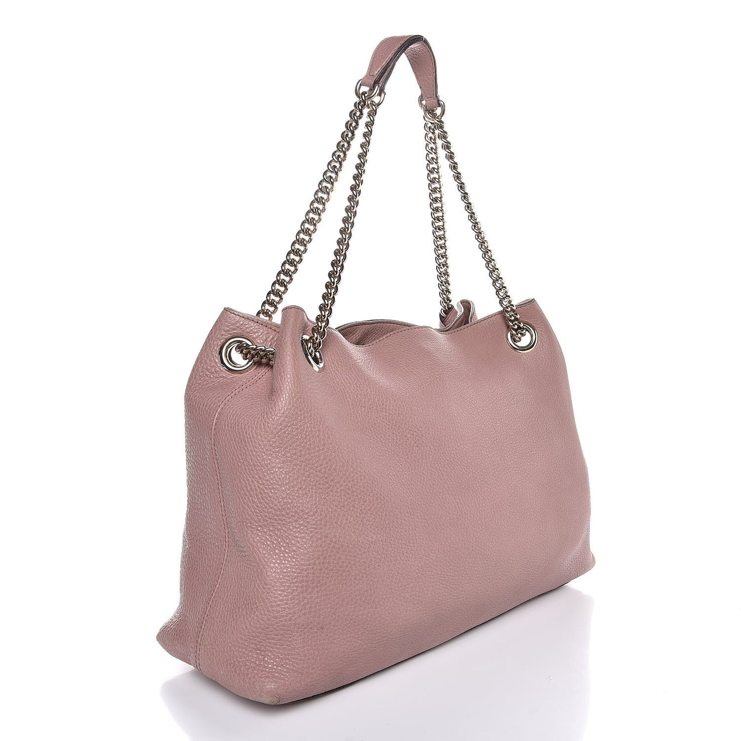 Pebbled Calfskin Medium Soho Chain Shoulder Bag Dark Cipria