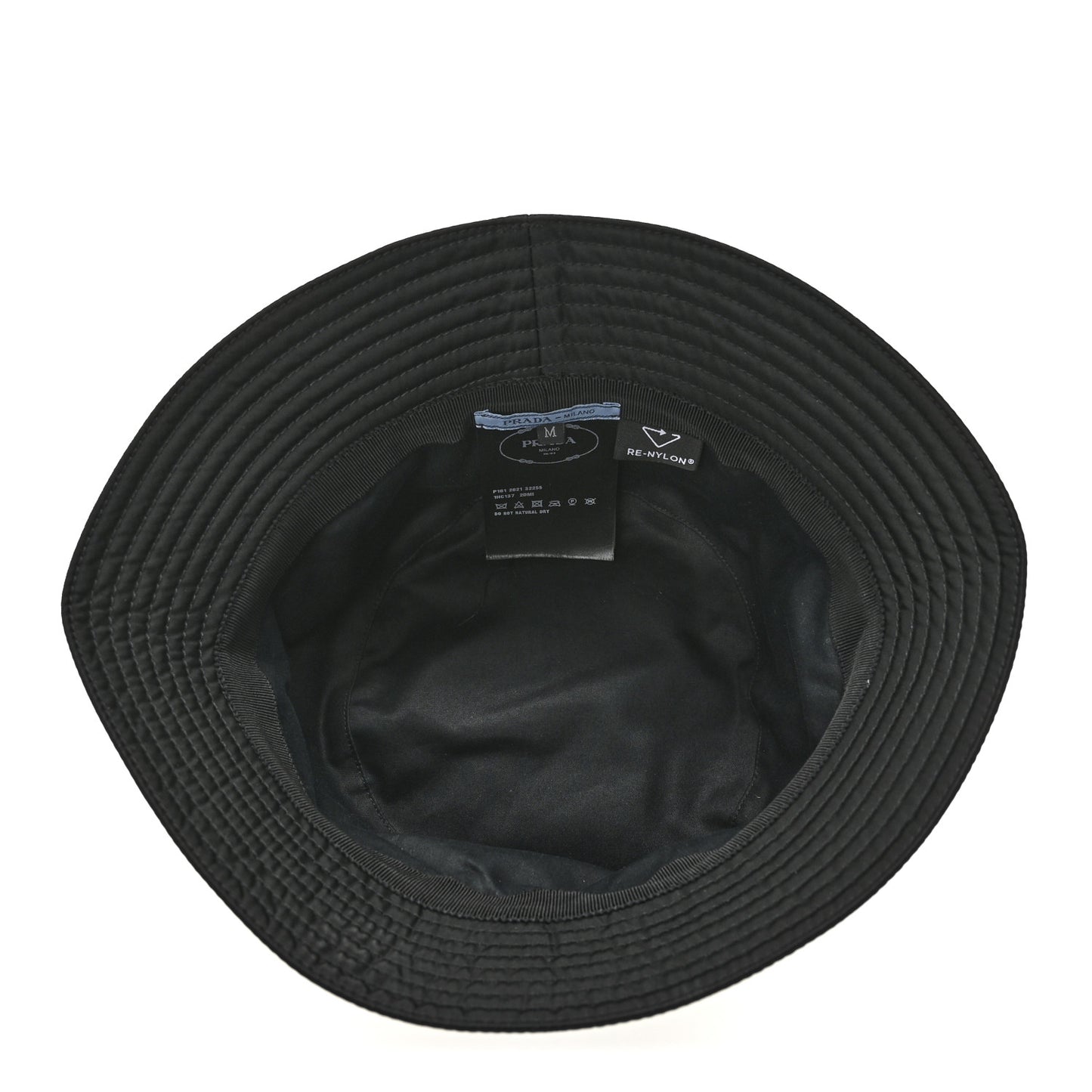 Re-Nylon Metal Triangle Logo Womens Bucket Hat M Black