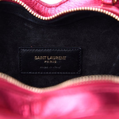 Saint Laurent Metallic Calfskin Matelasse Chevron Monogram Small Love Heart Chain Bag Red 8 of 10