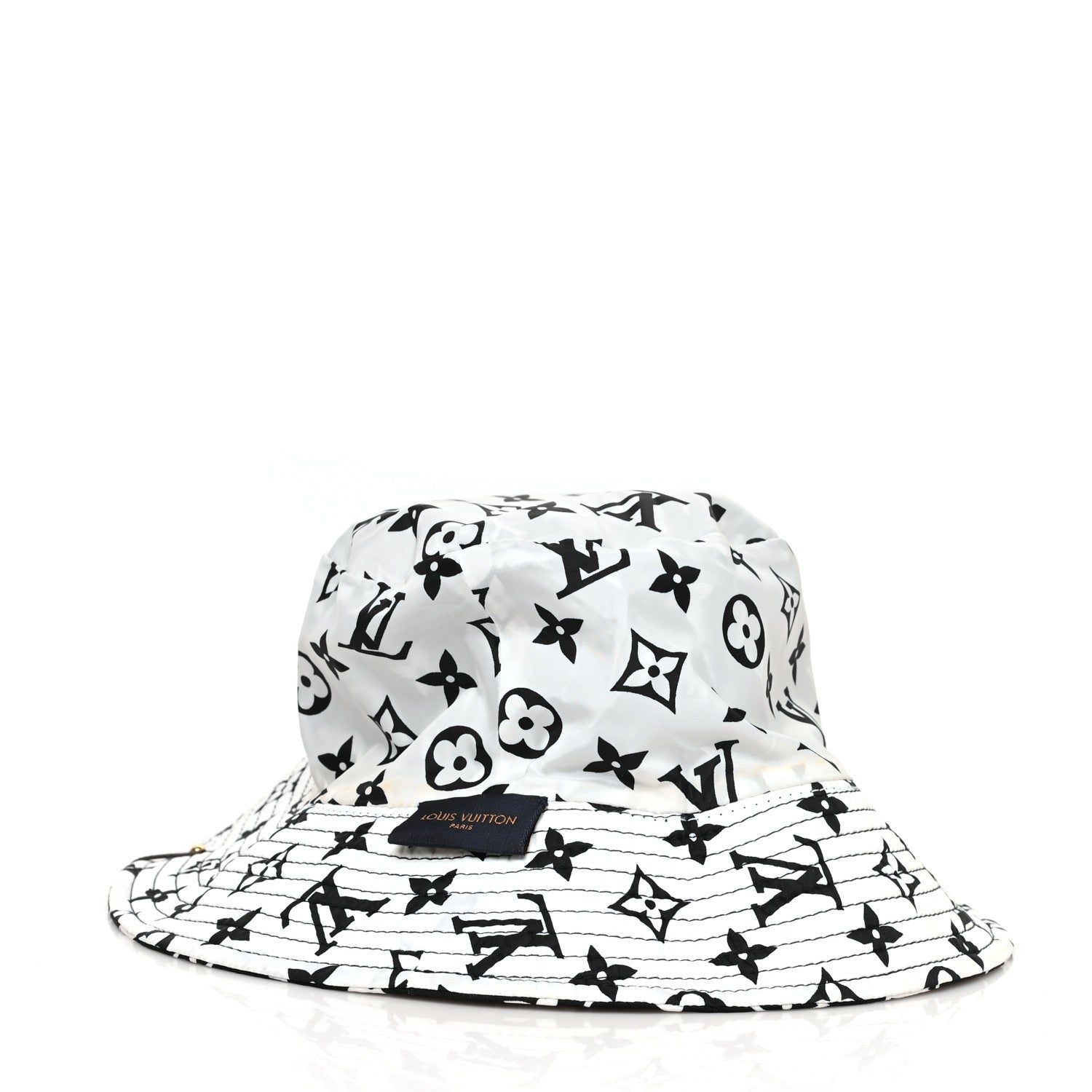 Louis Vuitton Nylon Monogram Reversible Bob Bucket Hat S Black White 6 of 8