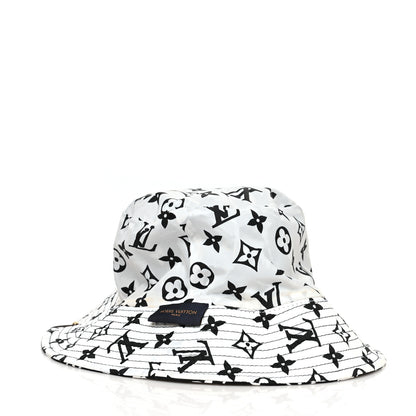 Louis Vuitton Nylon Monogram Reversible Bob Bucket Hat S Black White 6 of 8