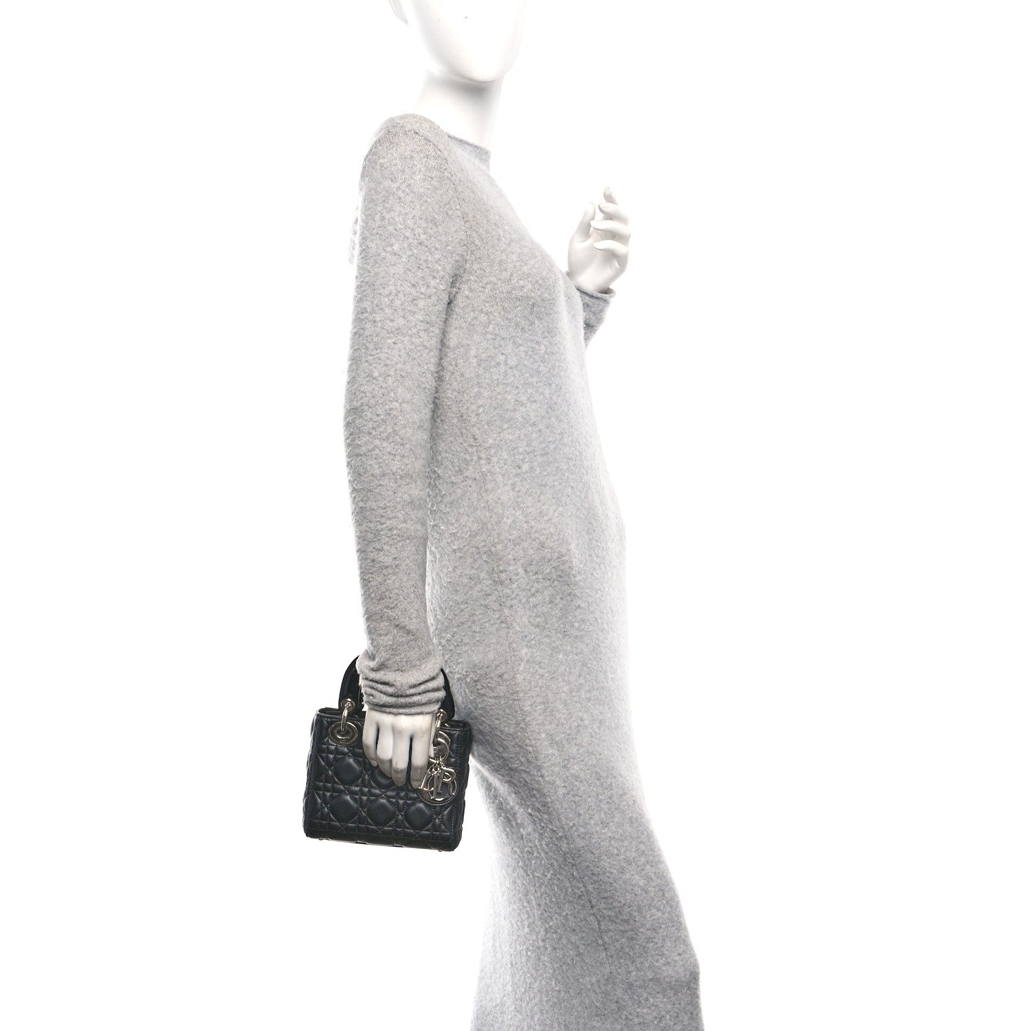 Christian Dior Lambskin Cannage Mini Lady Dior Black 2 of 10