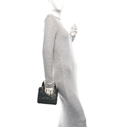 Christian Dior Lambskin Cannage Mini Lady Dior Black 2 of 10