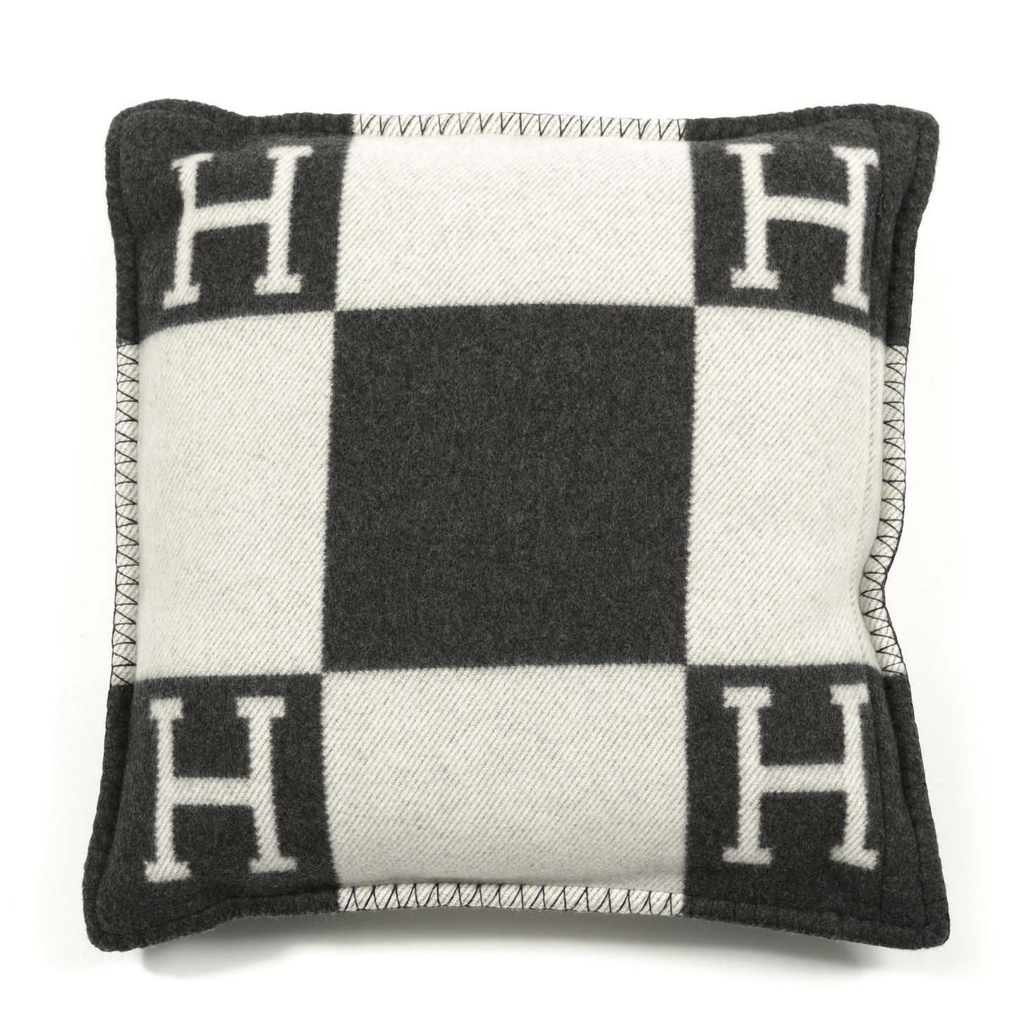 Wool Cashmere Avalon Pillow PM Ecru Gris Fonce