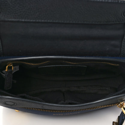 Marc Jacobs Pebbled Calfskin Crossbody Black Blue 4 of 6