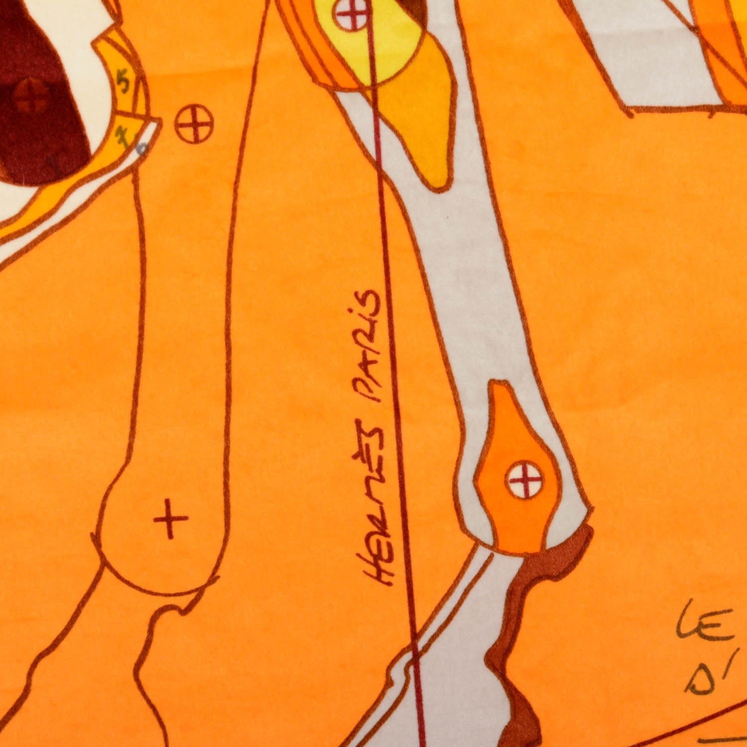 Hermes Cotton Modal Velvet Le Pegase D'Throw Orange 4 of 7
