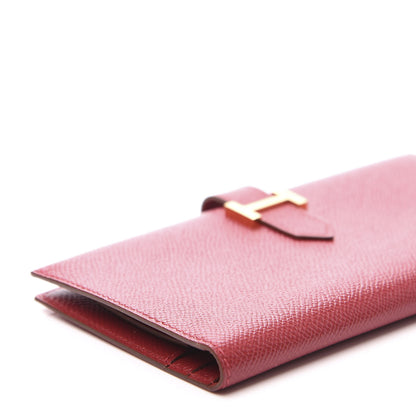 Hermes Courchevel Bearn Gusset Wallet Rouge Vif 6 of 8