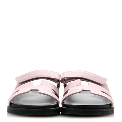 Hermes Calfskin Womens Chypre Sandals 39 Rose Porcelaine 3 of 9