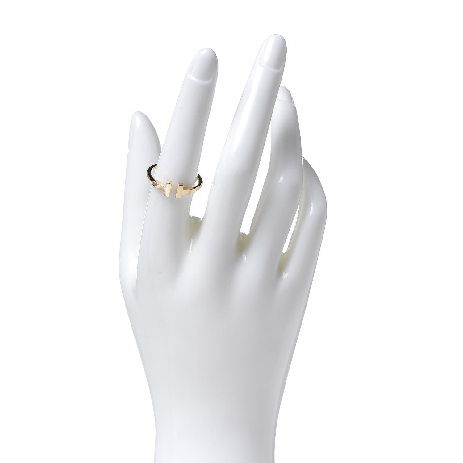 Tiffany 18K Yellow Gold T Wire Ring 56 7.5 2 of 5