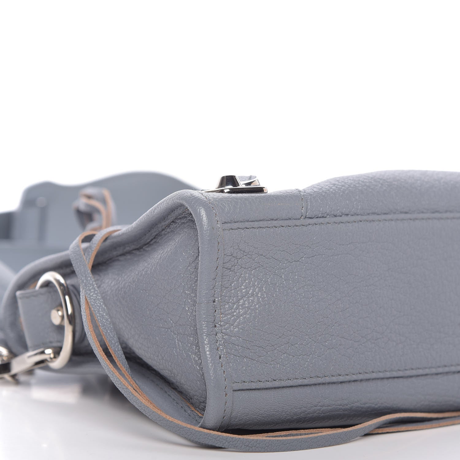 Balenciaga Chevre Silver Metallic Edge Hardware Mini City Bleu Acier 6 of 9