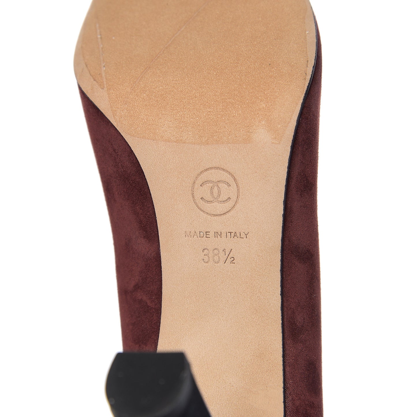Glitter Calfskin Grosgrain Cap Toe Pearl Pumps 38.5 Burgundy Black