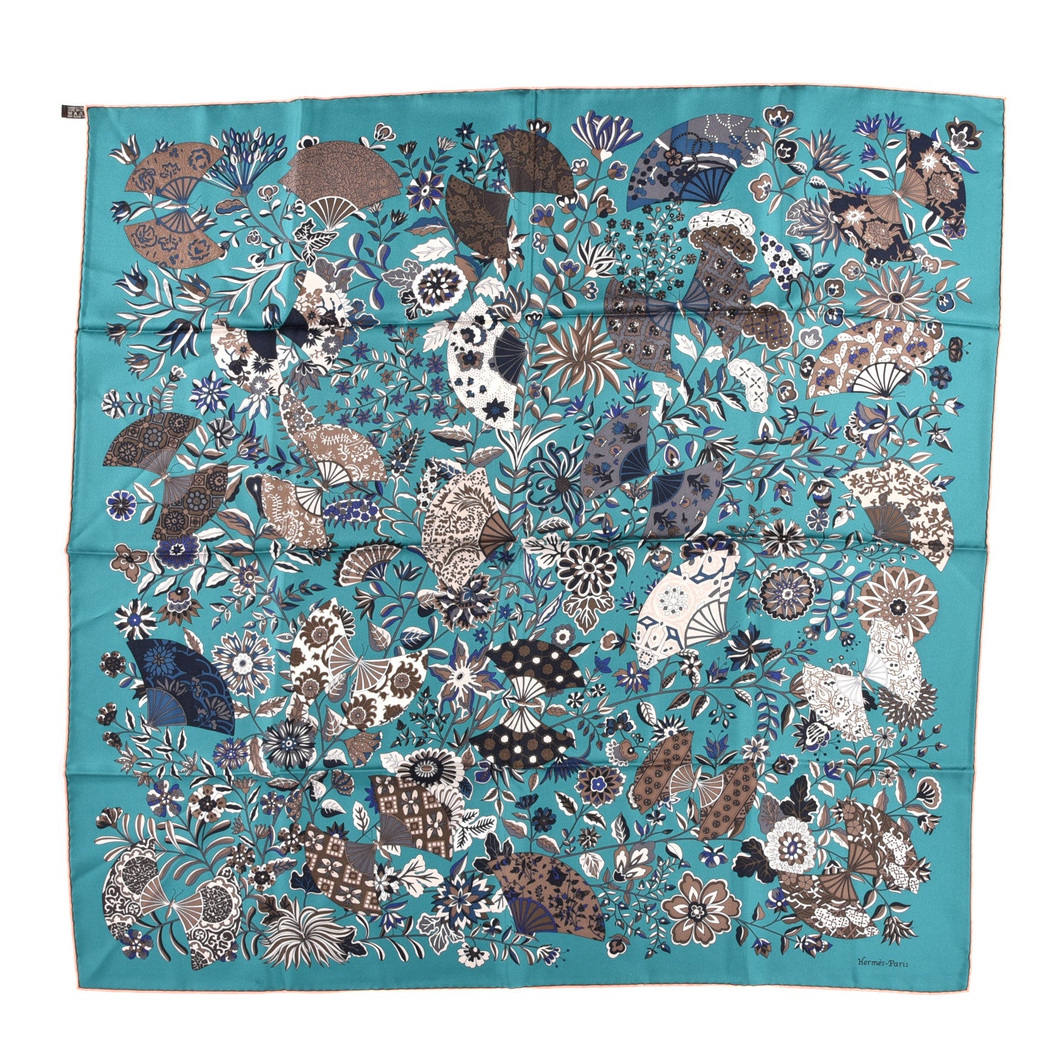 Hermes Silk Fleurs et Papillons de Tissus Scarf 90 1 of 3