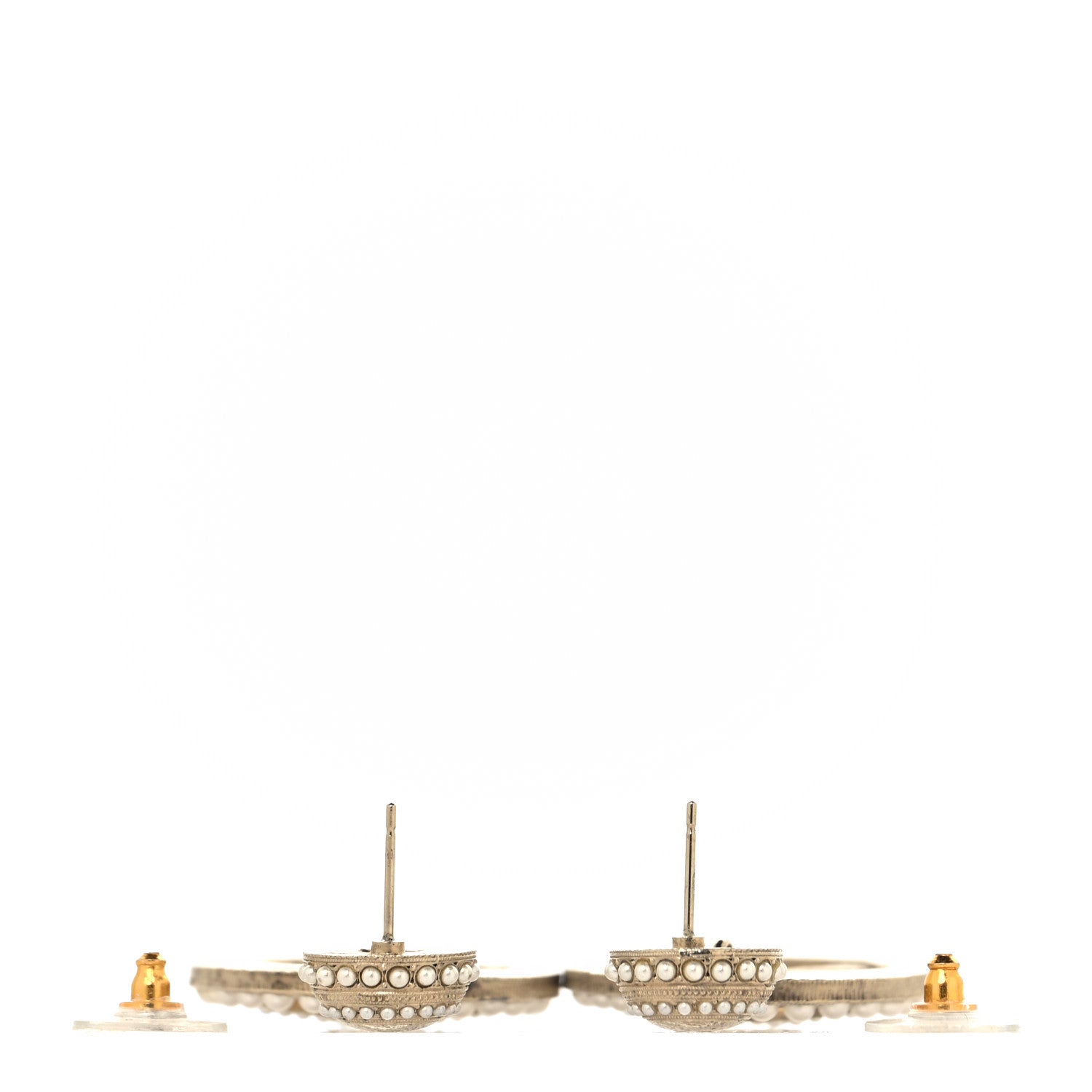 Chanel Pearl CC Drop Earrings Light Gold 7 of 12