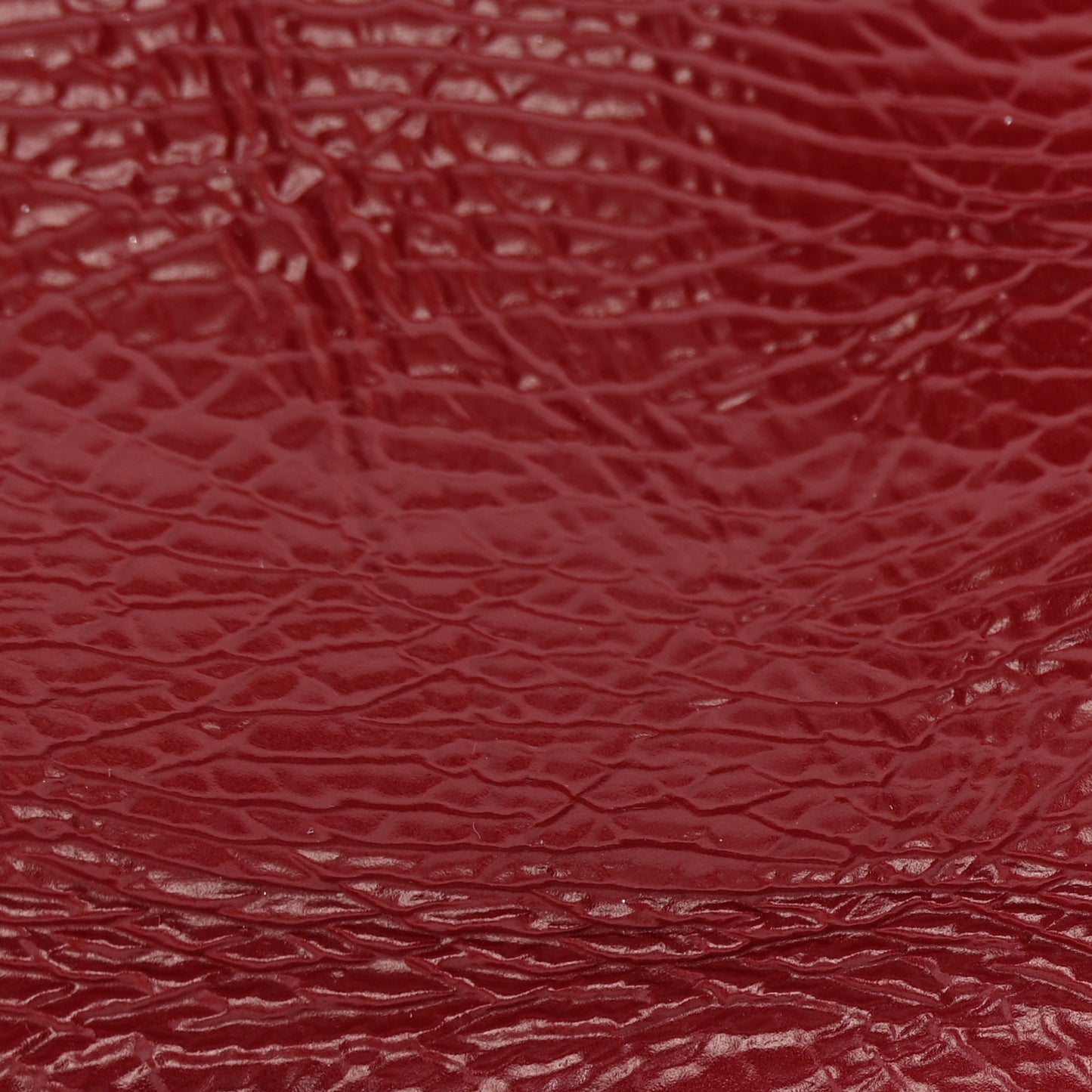 Shiny Aged Calfskin Shopping Bag Red