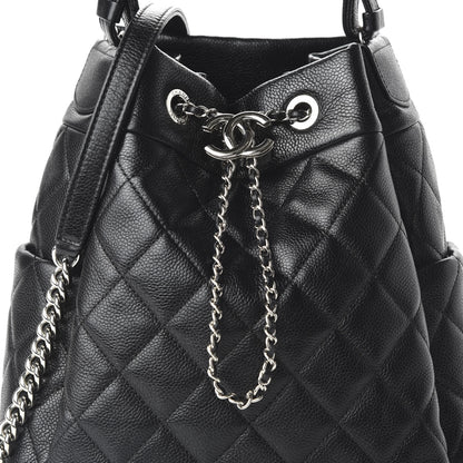 Chanel Caviar Quilted Small Chain Bucket Bag Black 10 of 11