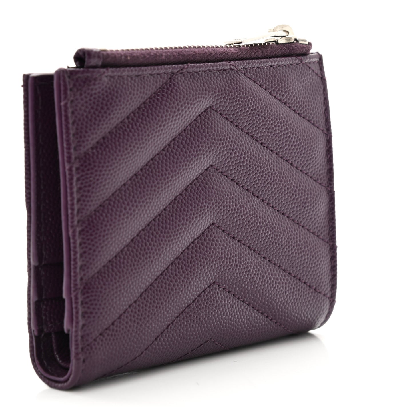 Grain De Poudre Matelasse Chevron Monogram Zipped Card Case Lilac
