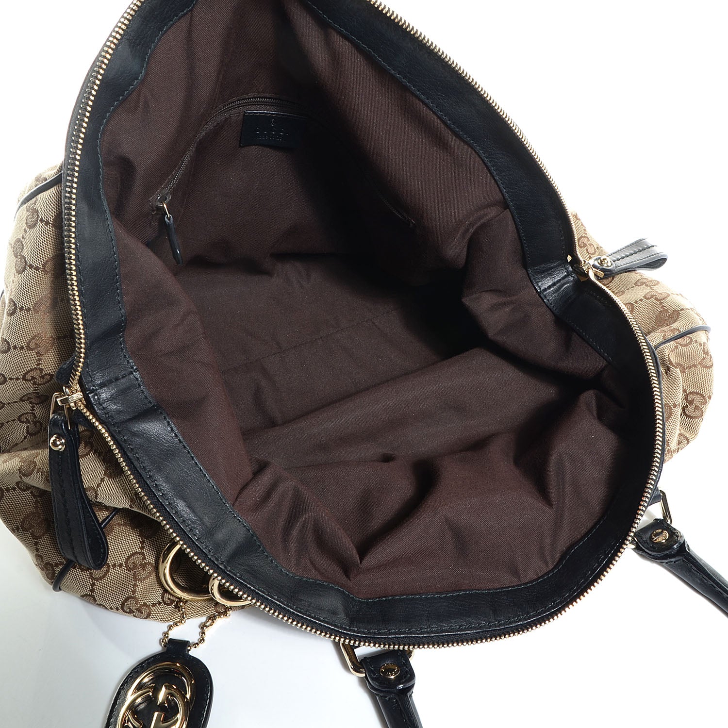 Gucci Monogram Medium Sukey Boston Bag Black 5 of 7