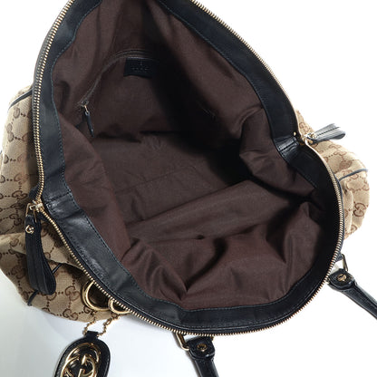 Gucci Monogram Medium Sukey Boston Bag Black 5 of 7