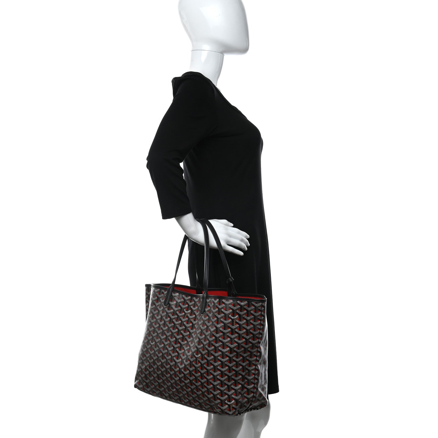 Goyard Goyardine Saint Louis Claire Voie PM Black Red 2 of 7