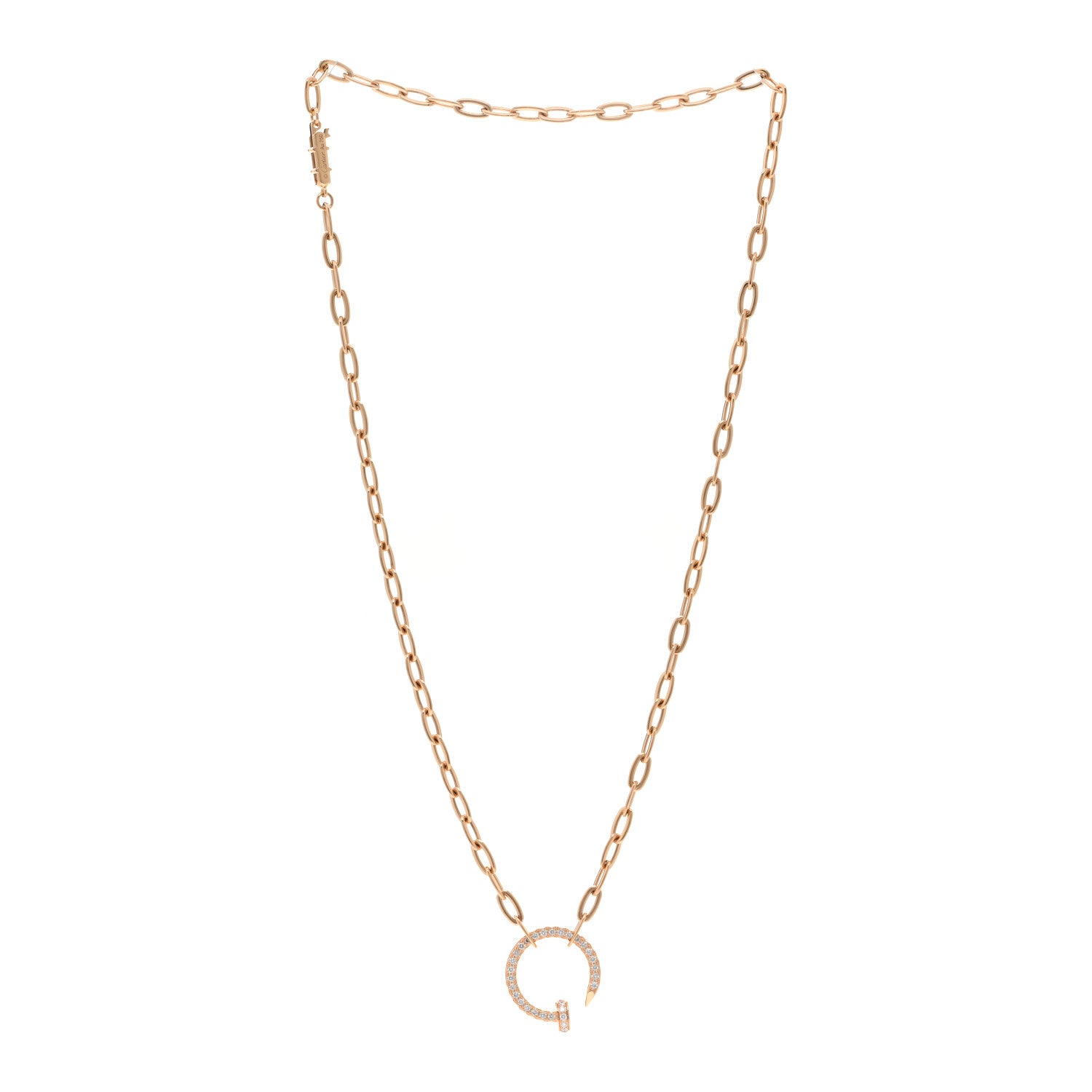 Cartier 18K Pink Gold Diamond Juste Un Clou Chain Necklace 3 of 5