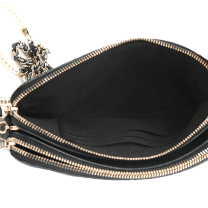 Chanel Iridescent Lambskin Quilted Pearl Clutch With Chain Black 10 of 13