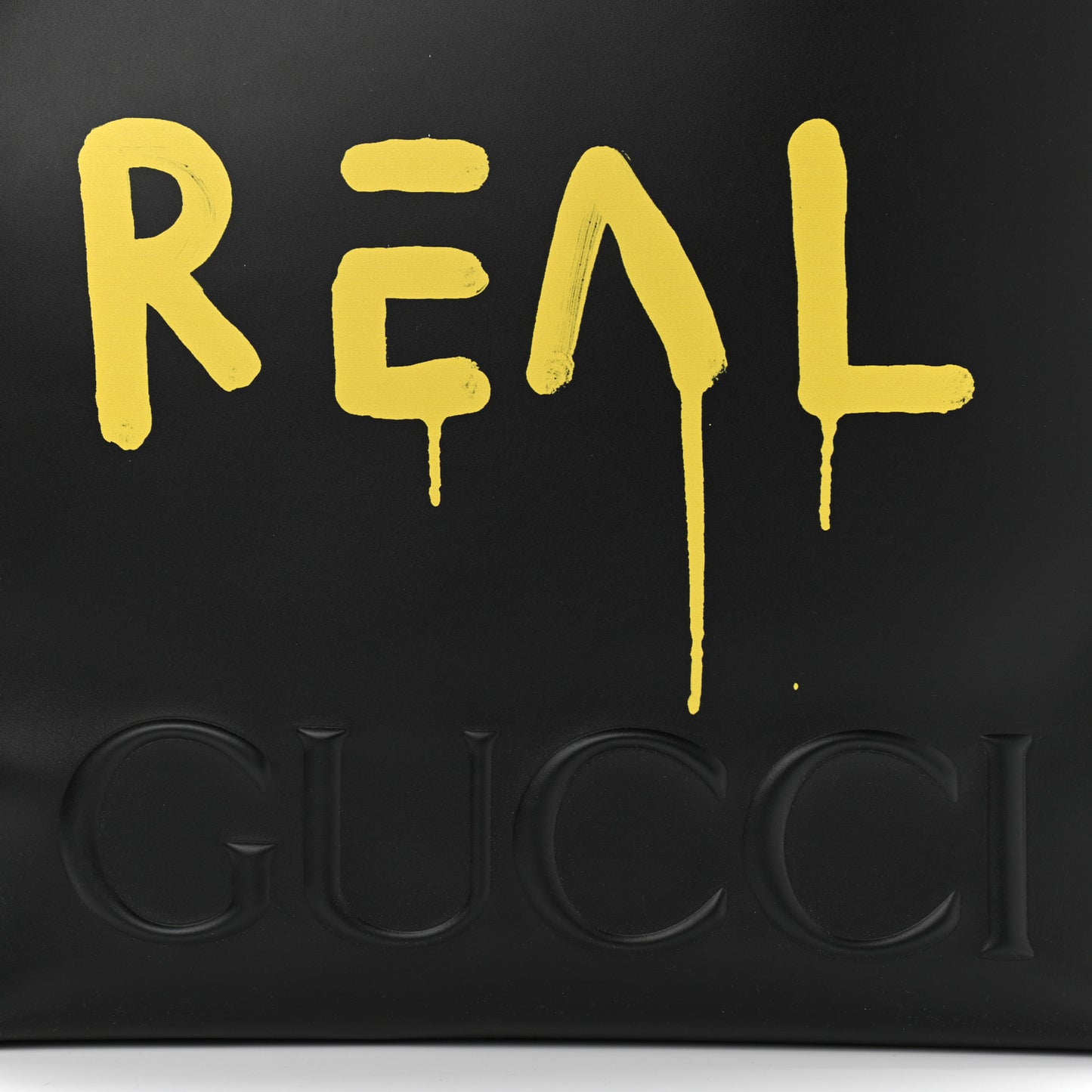 Calfskin GucciGhost Real Large XL Tote Black Yellow