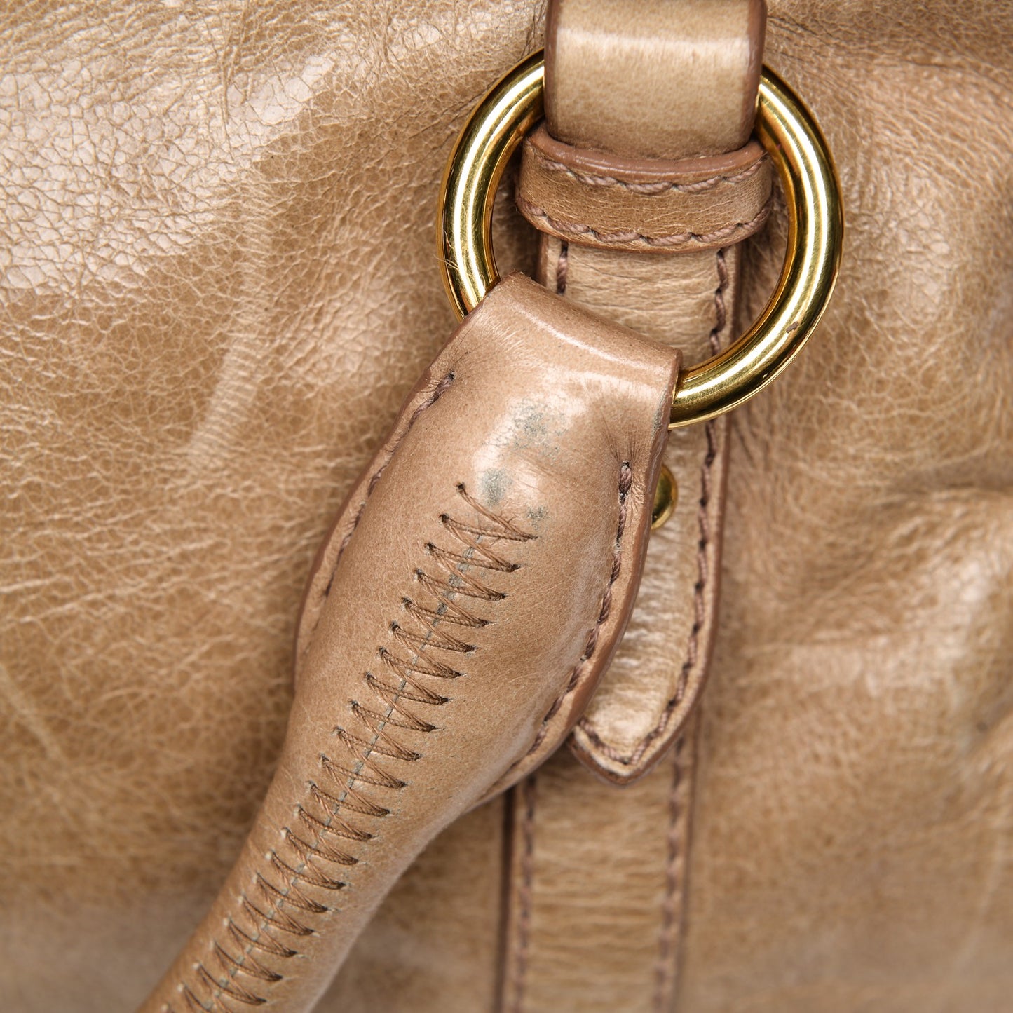 Vitello Lux Medium Bow Bag Cammeo