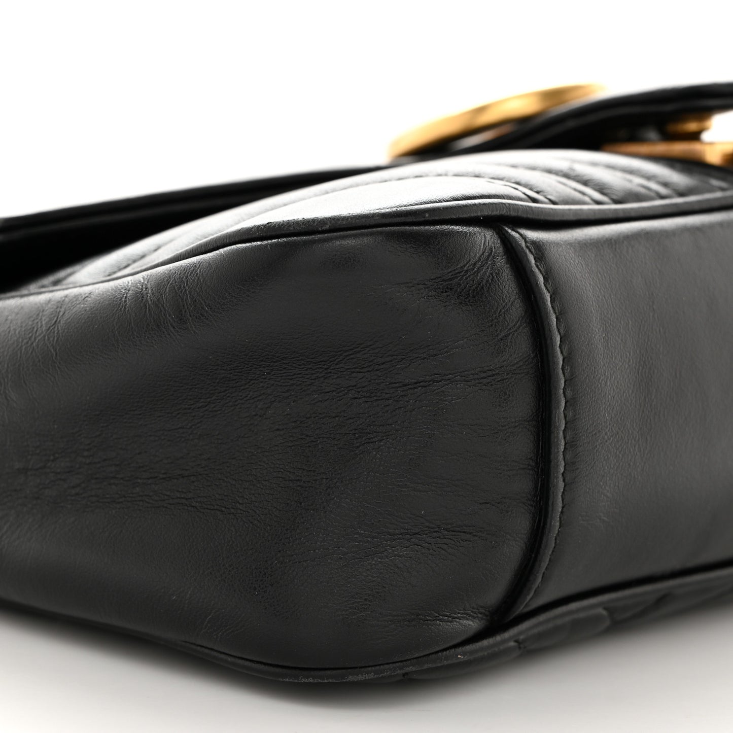 Calfskin Matelasse Small GG Marmont Shoulder Bag Black