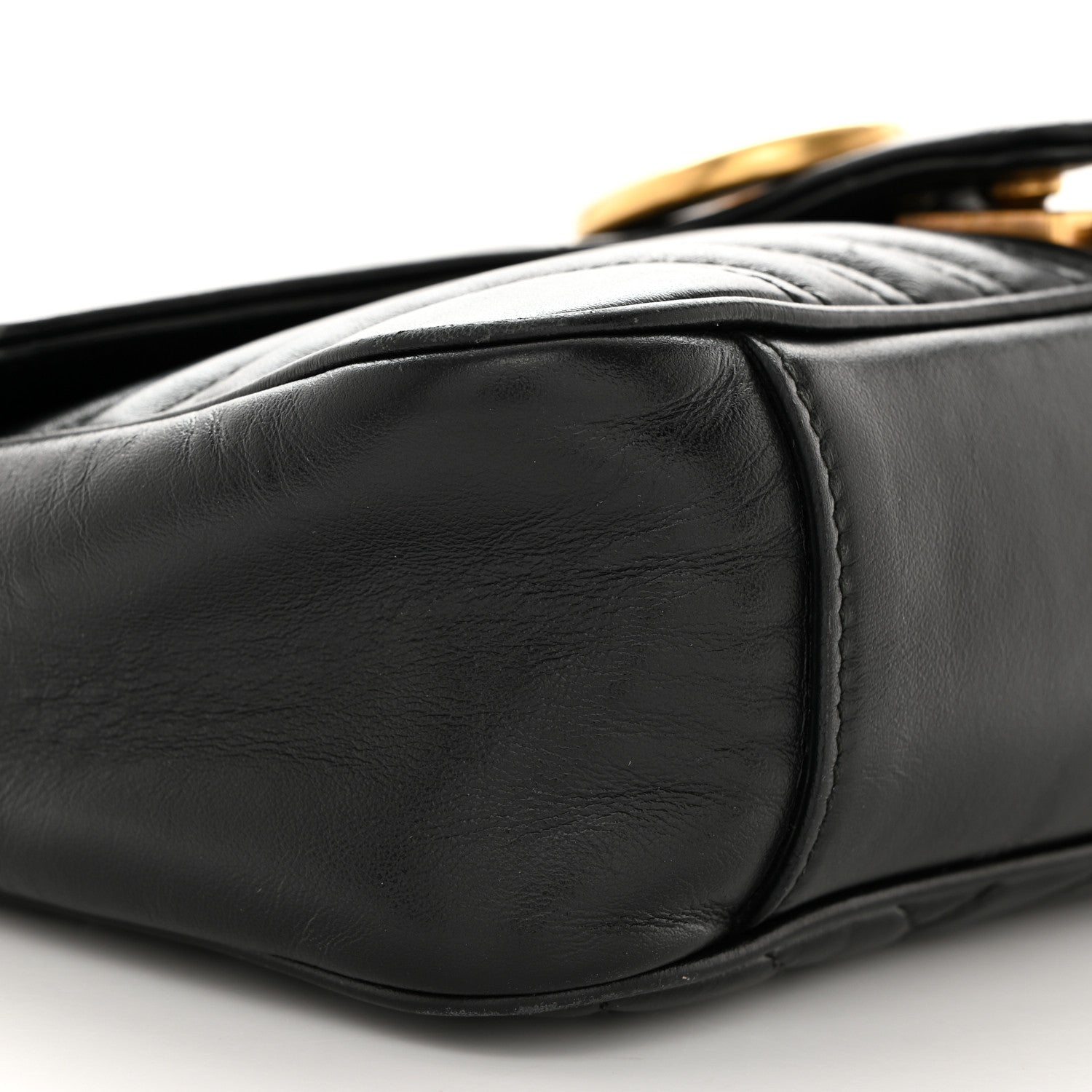 Gucci Calfskin Matelasse Small GG Marmont Shoulder Bag Black 10 of 15