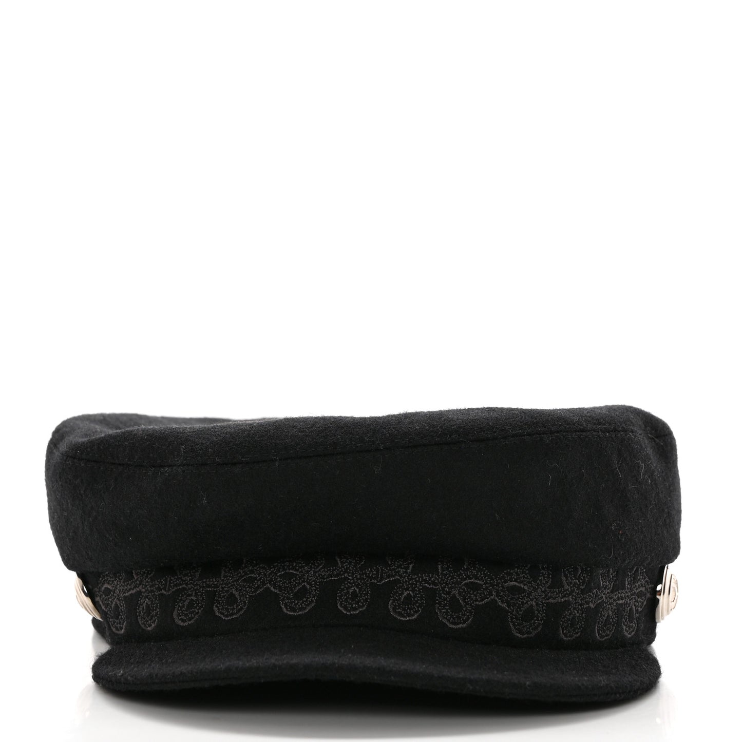 Wool Flannel Embroidered Womens Cabourg En Finesse Cap 57 Black