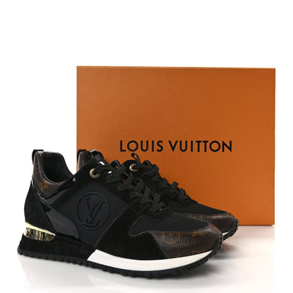 Louis Vuitton Suede Monogram Run Away Sneakers 38.5 Black 10 of 10