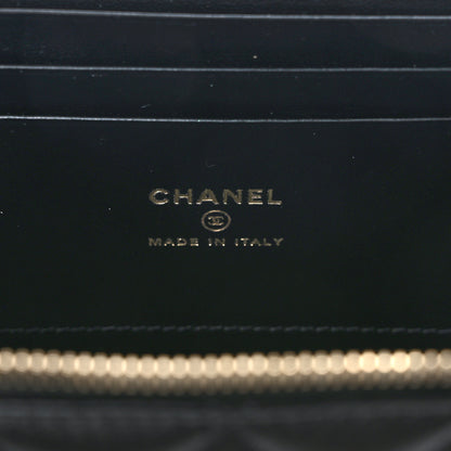 Chanel Lambskin Quilted Metal Small Top Handle Vanity Case With Chain Black 6 of 10