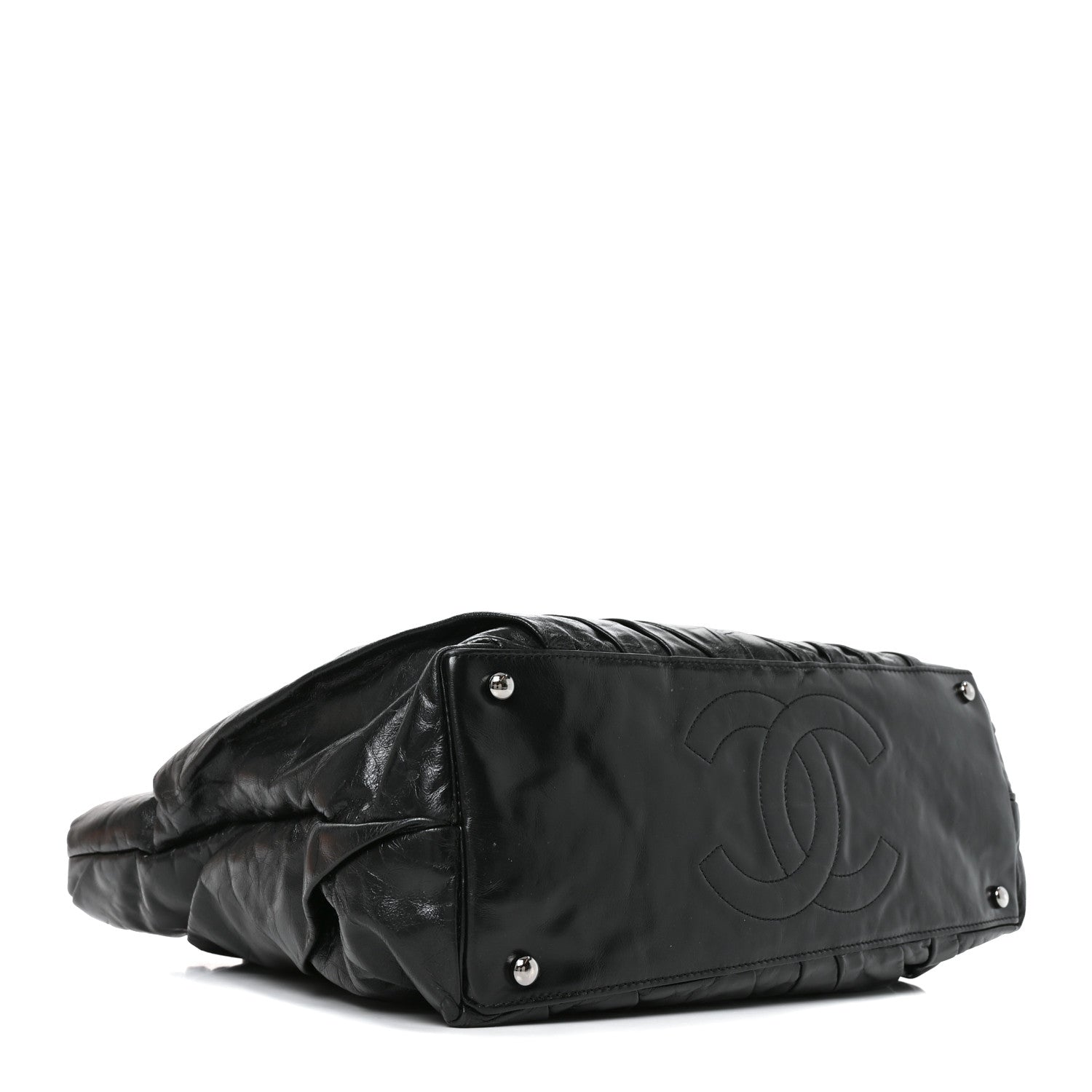 Chanel Glazed Calfskin Large Twisted Tote Black 4 of 10