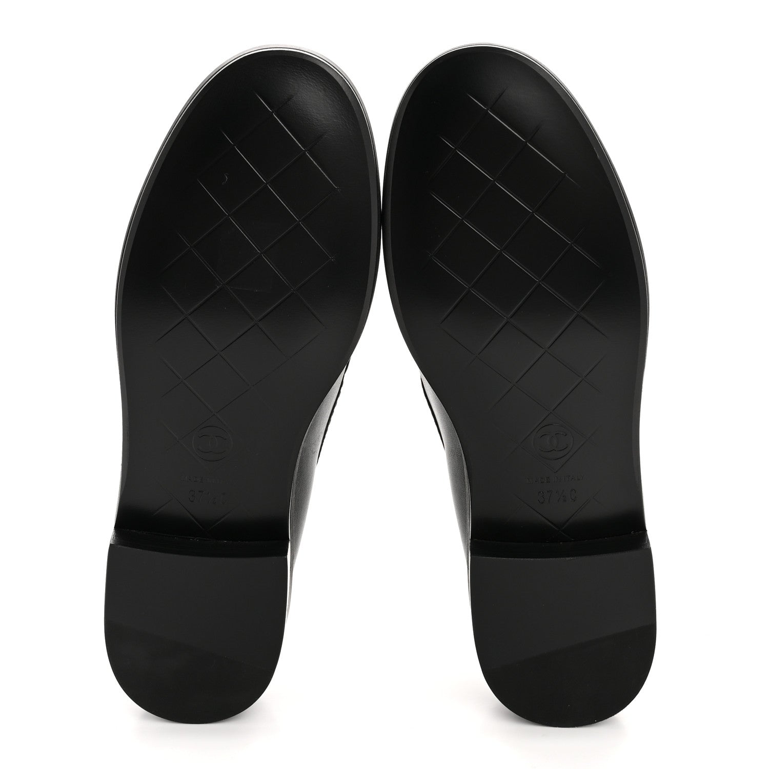 Chanel Lambskin Quilted CC Turnlock Loafers 37.5 Black 6 of 10