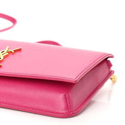 Saint Laurent Smooth Calfskin Monogram Phone Holder Crossbody Fuchsia Couture 9 of 9