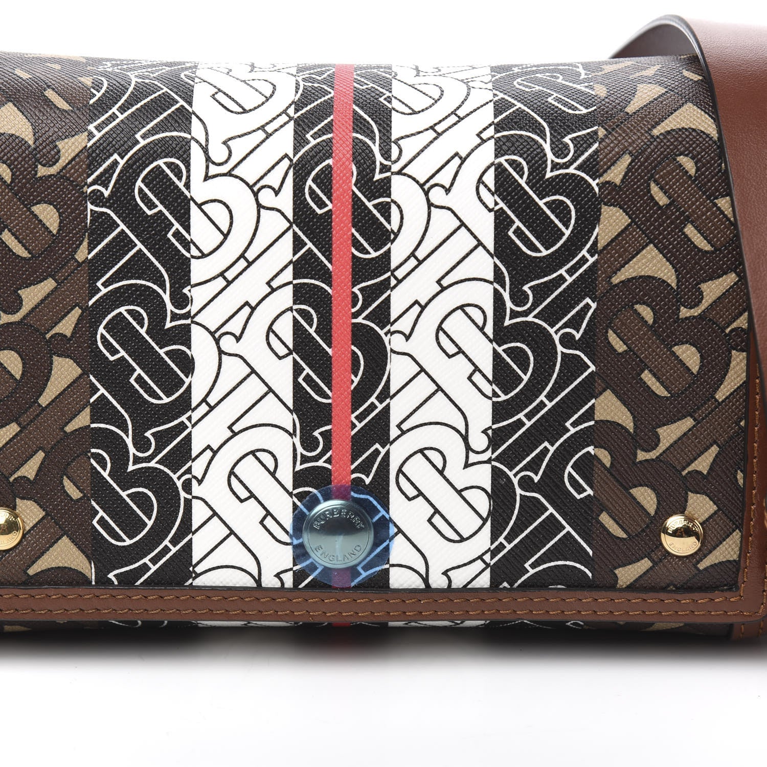 Burberry E-Canvas Monogram Stripe Hackberry Crossbody Bag Bridle Brown 8 of 8