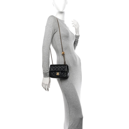 Chanel Lambskin Quilted Mini Pearl Crush Flap Black 2 of 11