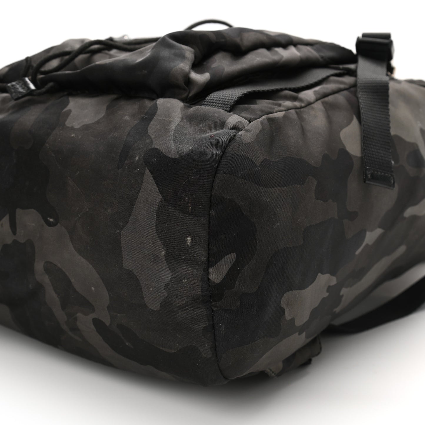 Tessuto Nylon Camouflage Print Double Buckle Backpack Fumo