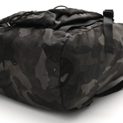 Prada Tessuto Nylon Camouflage Print Double Buckle Backpack Fumo 9 of 11