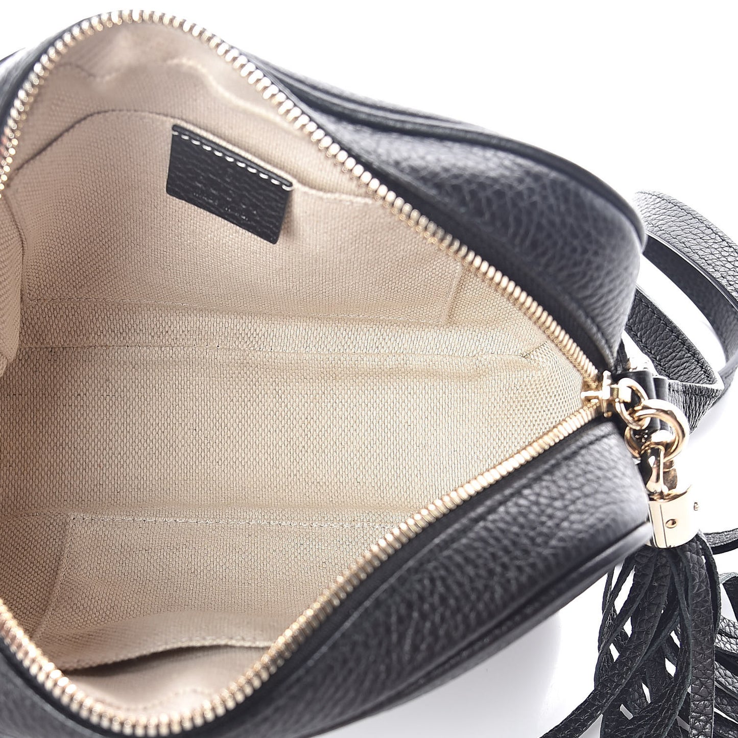 Pebbled Calfskin Small Soho Disco Bag Black