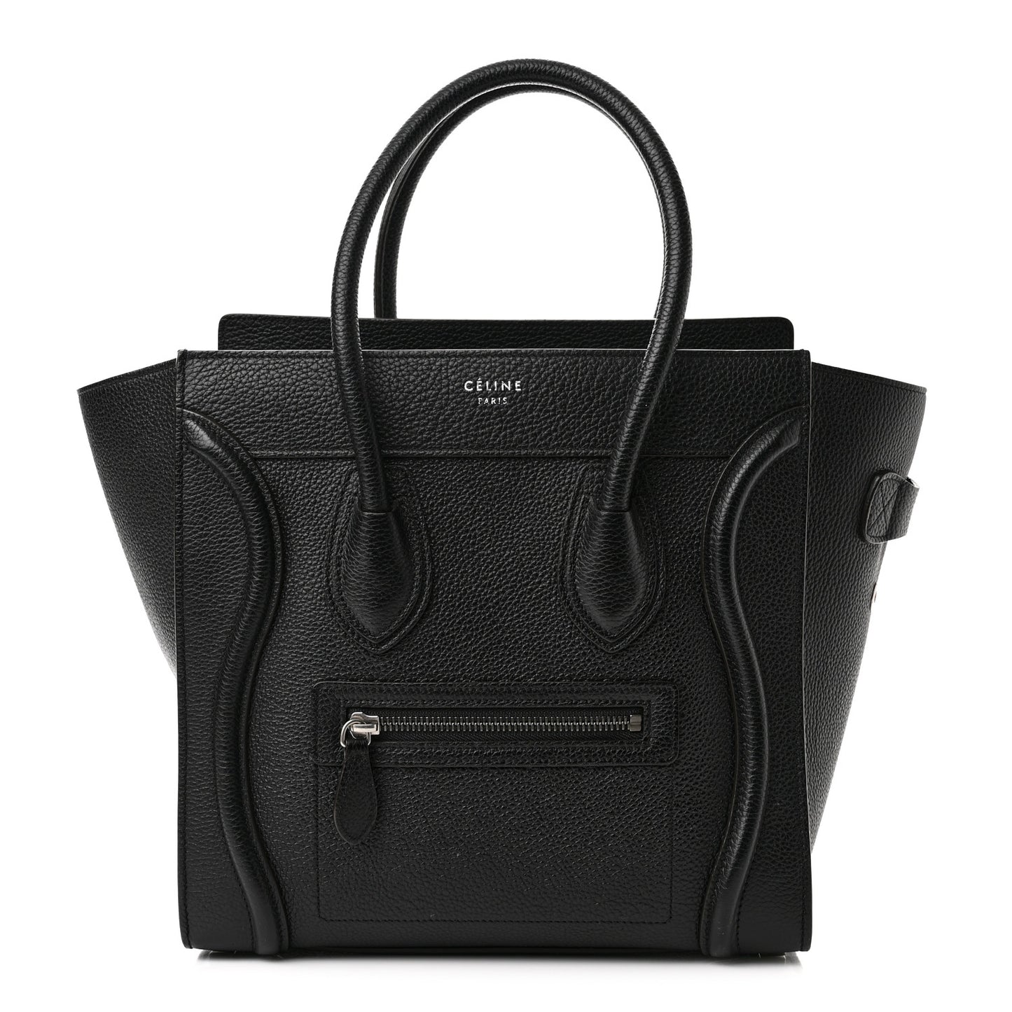 Drummed Calfskin Micro Luggage Black