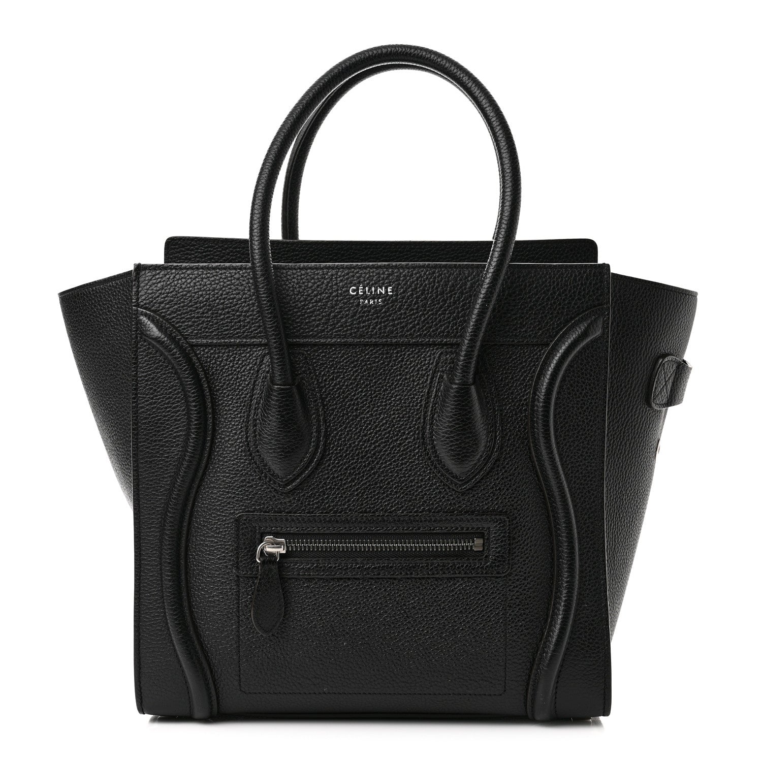 Celine Drummed Calfskin Micro Luggage Black 1 of 9