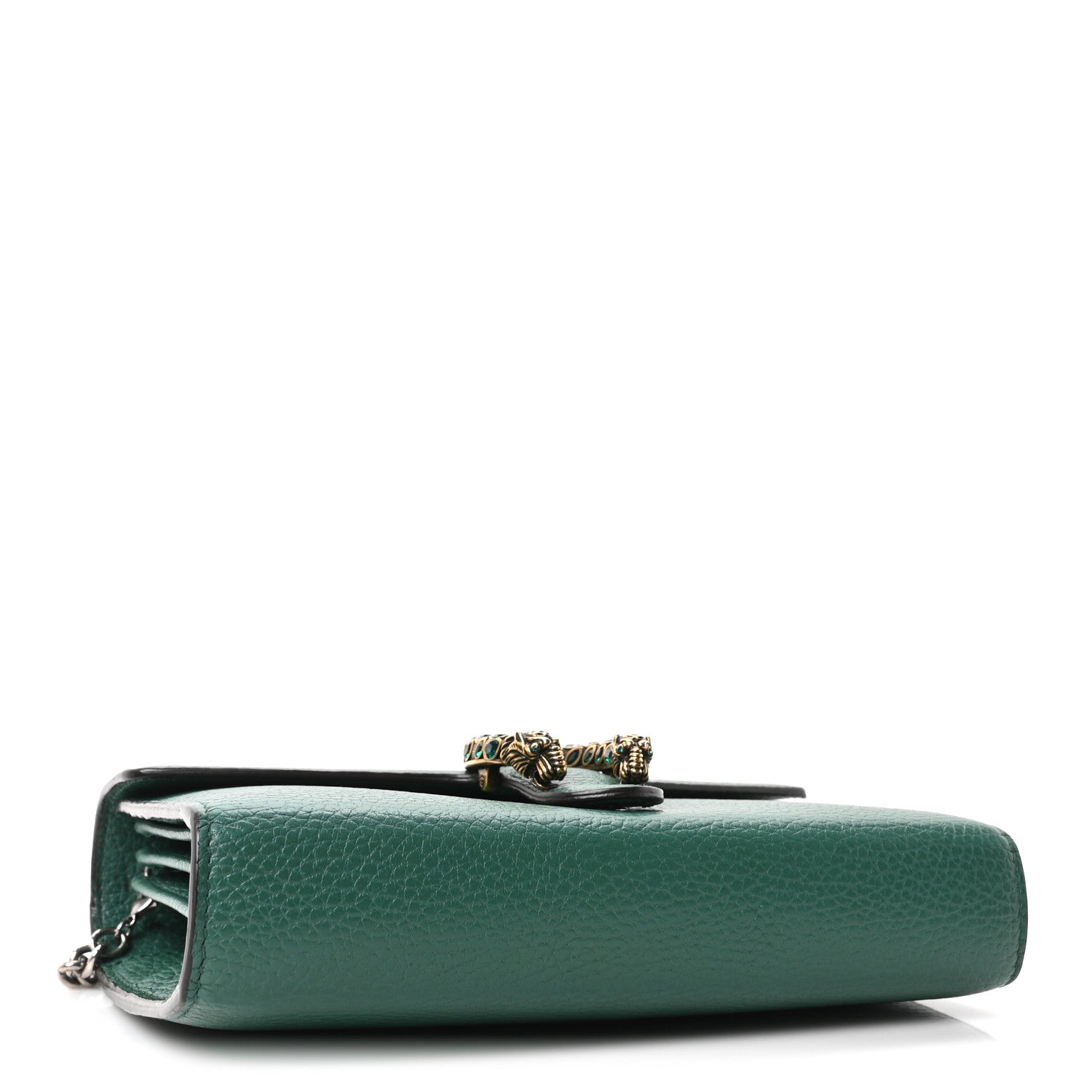 Gucci Calfskin Mini Dionysus Chain Wallet Emerald 4 of 9