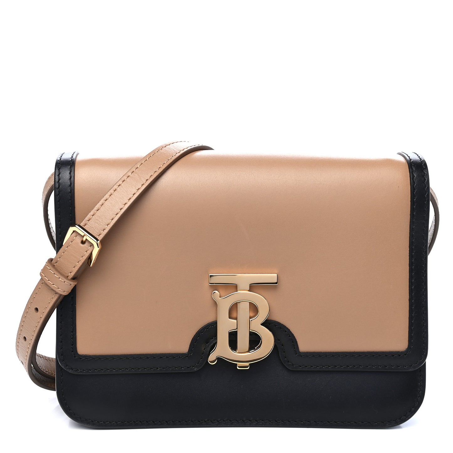 Calfskin Small TB Envelope Clutch Bag Malt Brown