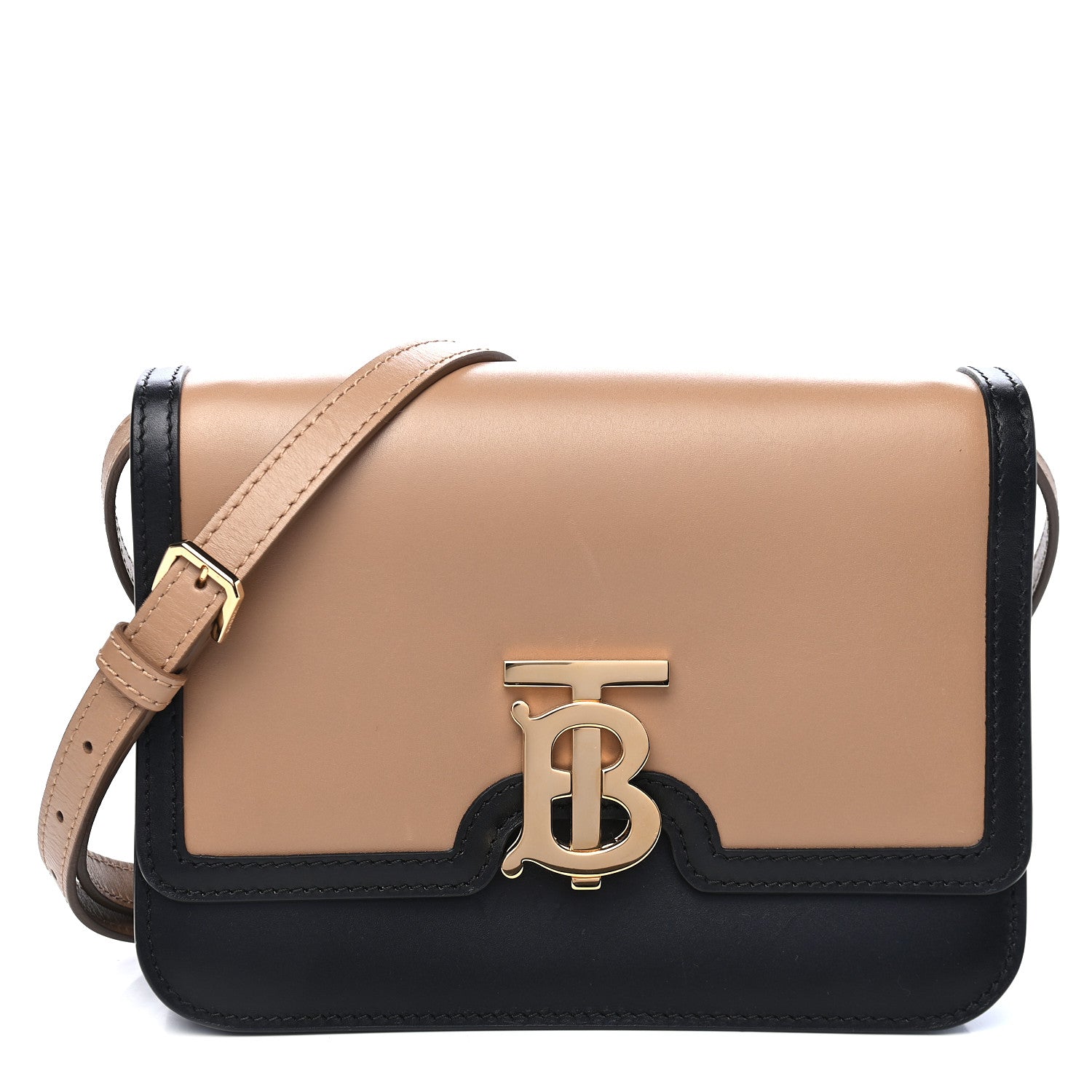 Burberry Calfskin Small TB Envelope Clutch Bag Malt Brown 1 of 10
