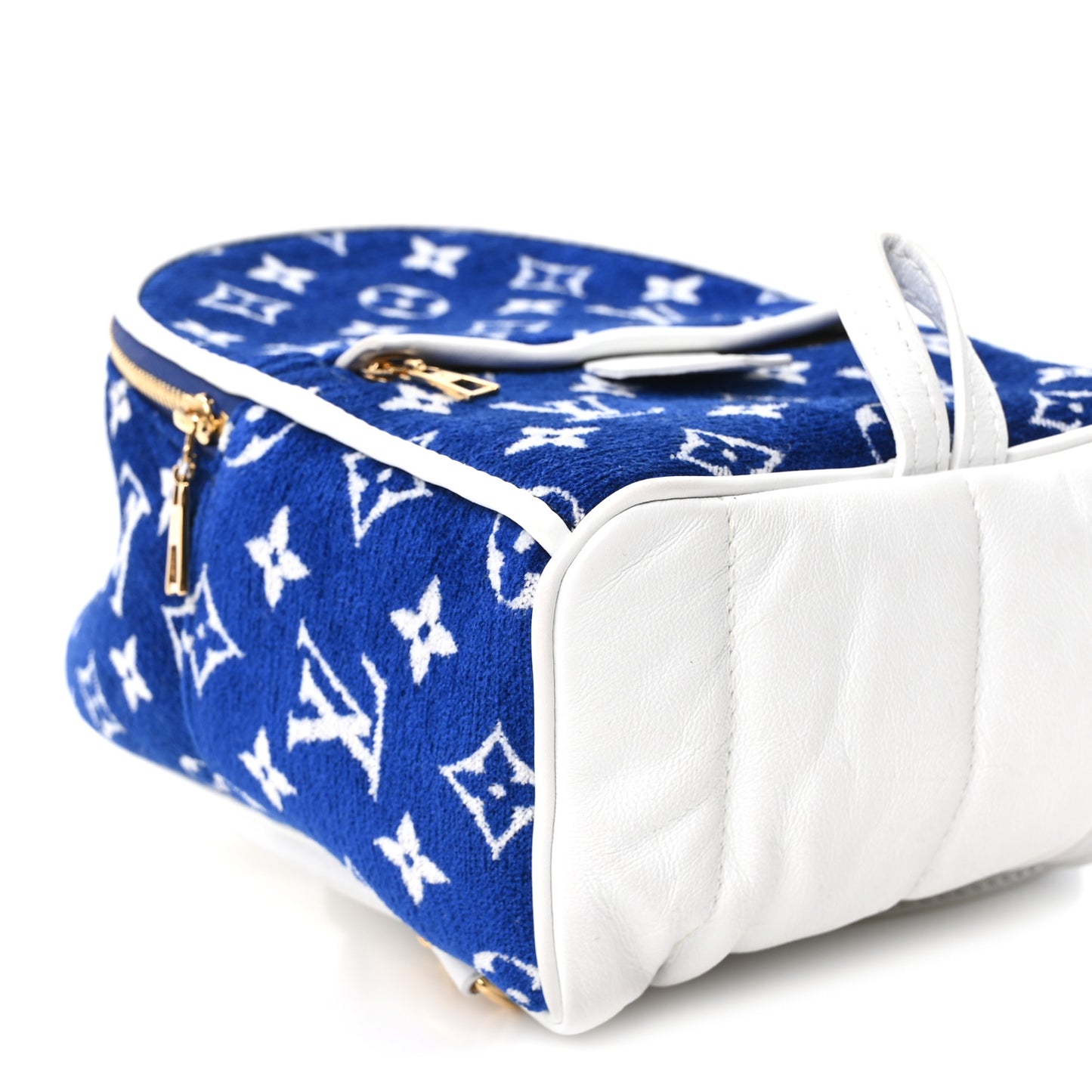 Jacquard Velvet Monogram Palm Springs Backpack Mini Blue