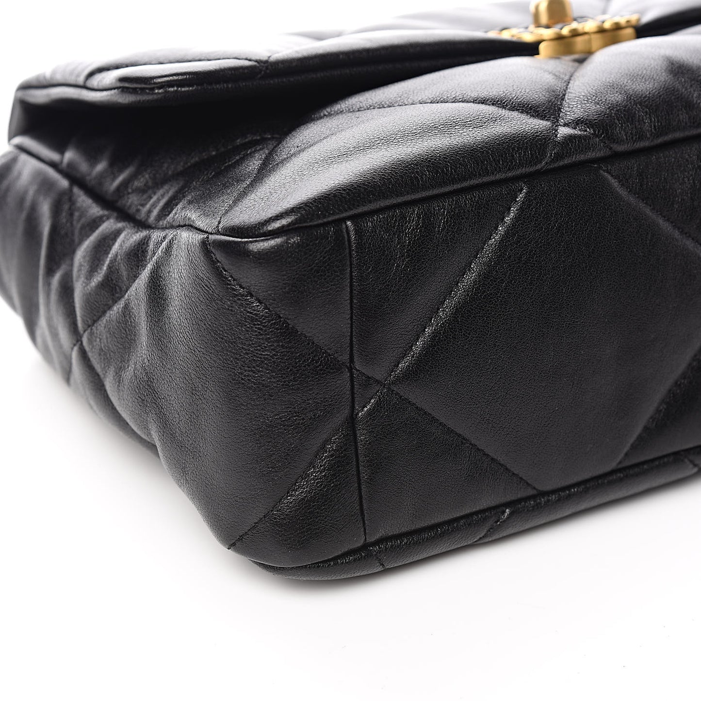Lambskin Quilted Large 19 Flap Black